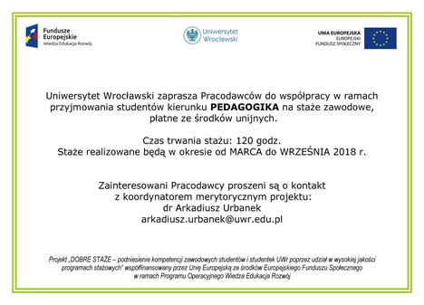 Ogłoszenie pedagogika